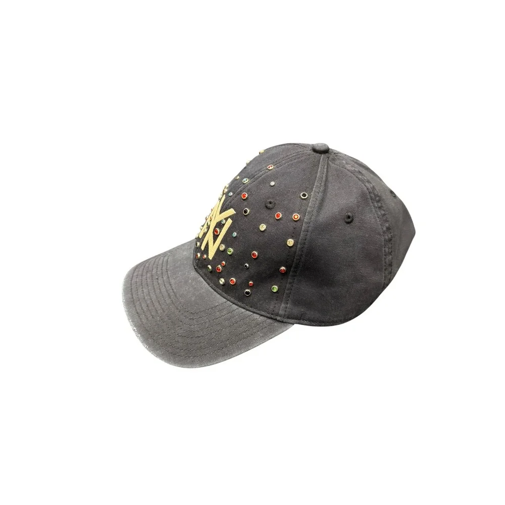 American Needle Baseball Cap Mens OSFM Black Excellent NY Rhinestone Studded